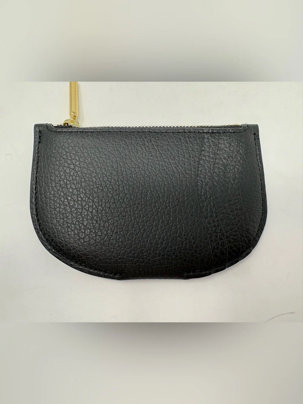 Cuyana Black Leather Zip Cardholder SLG Slim Wallet Minimalist Quiet Luxury